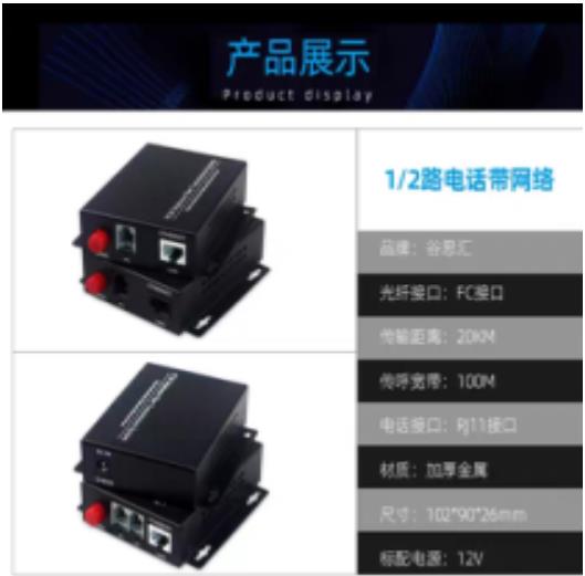 谷思汇2路电话带网络光端机