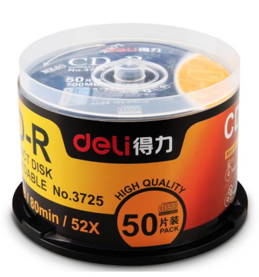 得力 3725 空白光盘CD-R 52速 700MB 5...