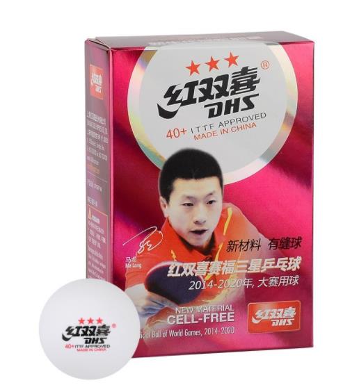 红双喜(DHS) CF40A 赛福三星乒乓球 6只装 白...