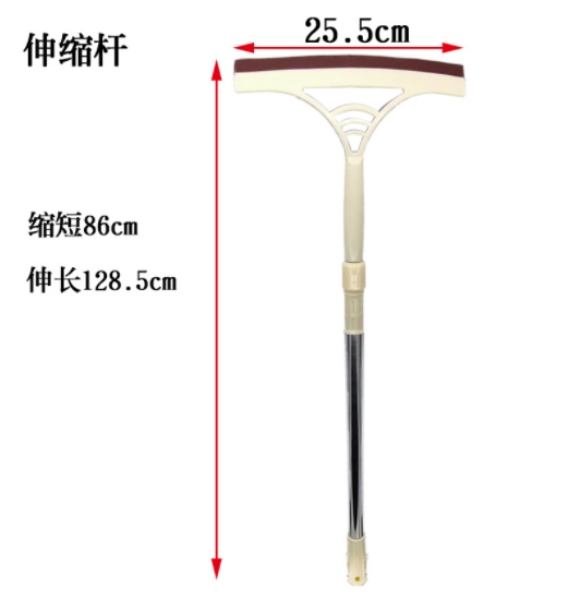 伸缩杆刮子加长不锈钢杆清洁擦窗器玻璃擦玻璃刮擦玻璃工具家...