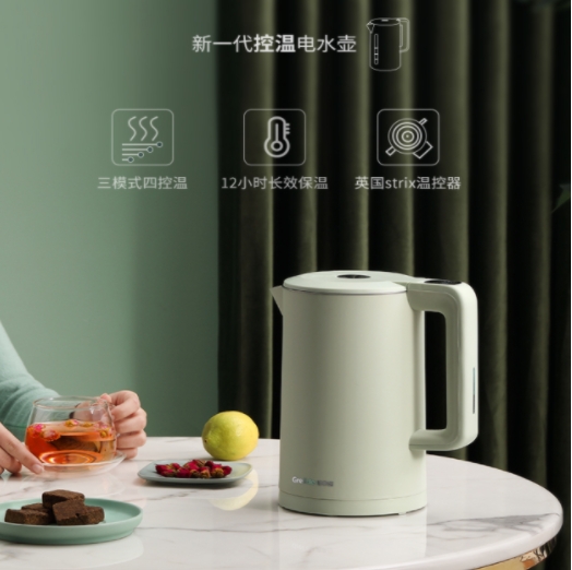 格来德电热水壶烧水壶1.7L大容量304不锈钢防烫电水壶...