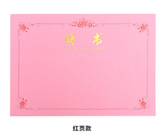 企普 16k 聘书内芯 粉红色