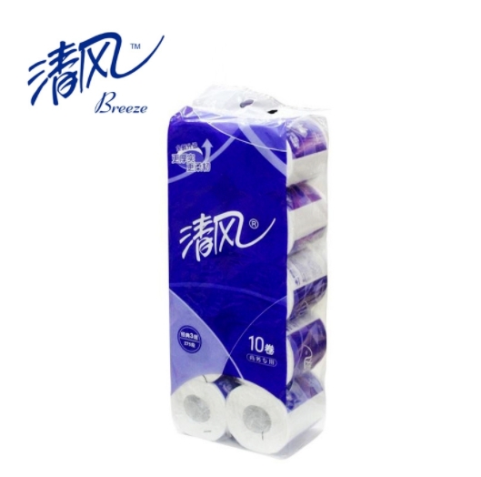清风 XS-B22AA5 平纹三层卷纸 10卷/提 整提...