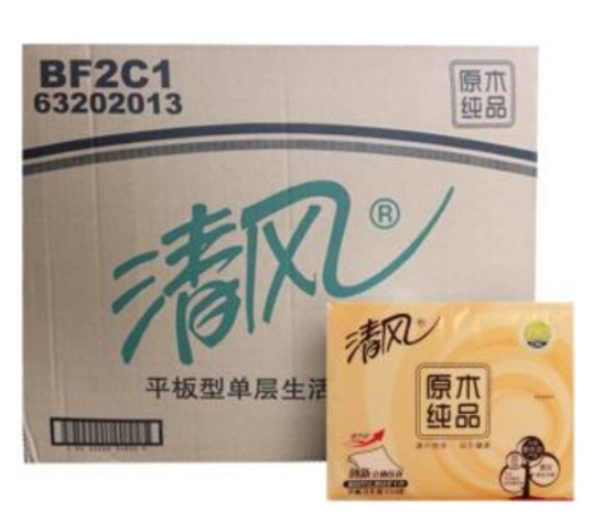 清风 BF2C1 平板加厚卫生纸 350张/包 30包/...