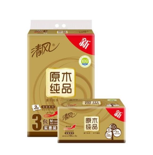 清风 BR36MJ 原木纯品金装抽纸 206mm*155...