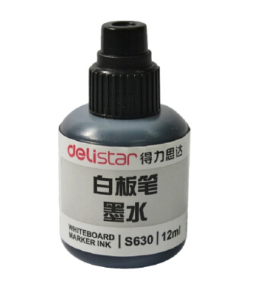 得力白板笔墨水 白板笔补充液S630 黑色