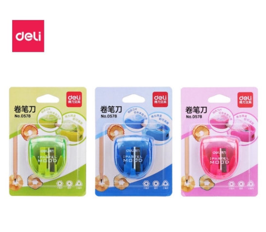 得力（deli） 0578 削笔刀卷笔刀糖果色儿童转笔刀...
