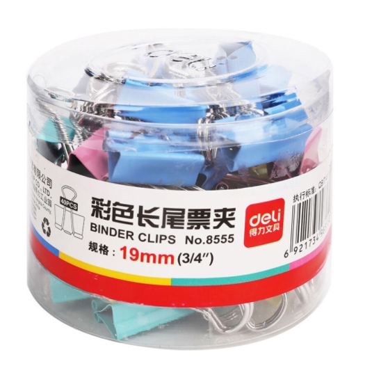 得力(deli) 8555 宽19mm40只/桶 长尾夹...